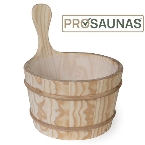 PROSAUNAS Wood Sauna Bucket Lined Wood Sauna Bucket, 4-Liter