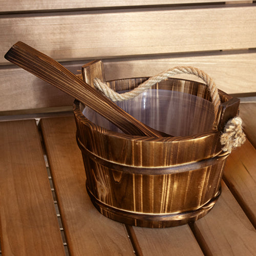 PROSAUNAS Spruce Sauna Bucket w/ Ladle Lined 1-Gal Spruce Sauna - image 4
