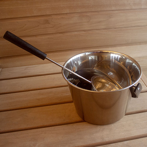 PROSAUNAS Stainless Sauna Pail w/ Ladle Stainless Steel 1-Gal Sauna - image 4