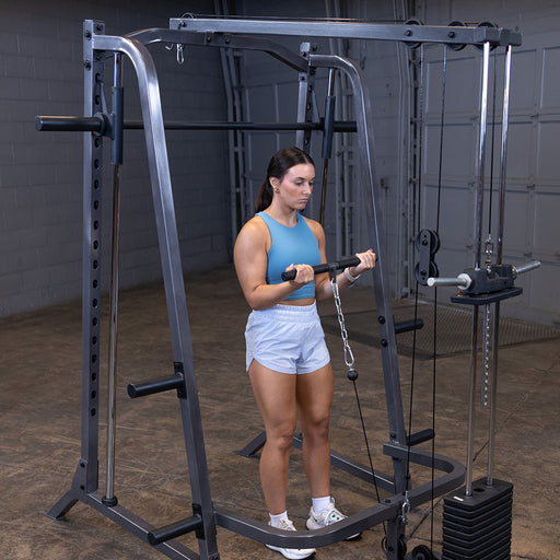 Body Solid Powerline Smith Machine Lat Attachment PLT200 smith machine lat attachment front view