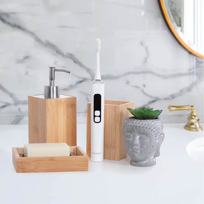 NovaaLab Gum Care Sonic Toothbrush — stand and mount