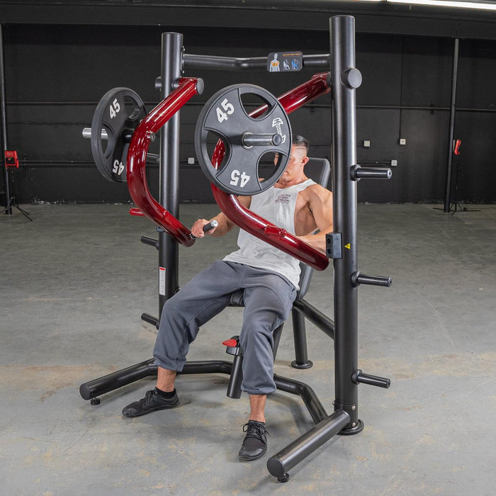 Muscle D Fitness Power Leverage V2 Decline Chest Press — grip and contact surface