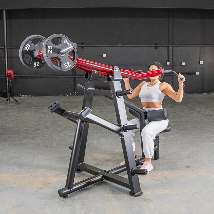 Muscle D Fitness Power Leverage V2 Iso Lateral Lat Pull — full setup angle