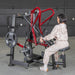 Muscle D Fitness Power Leverage V2 Iso-Lateral Low Row — full setup angle