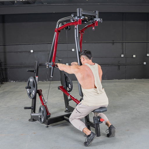Muscle D Fitness Power Leverage V2 Seated Pec Fly / Rear Delt Combo - PLate Loaded - Weight Storage Included — front view