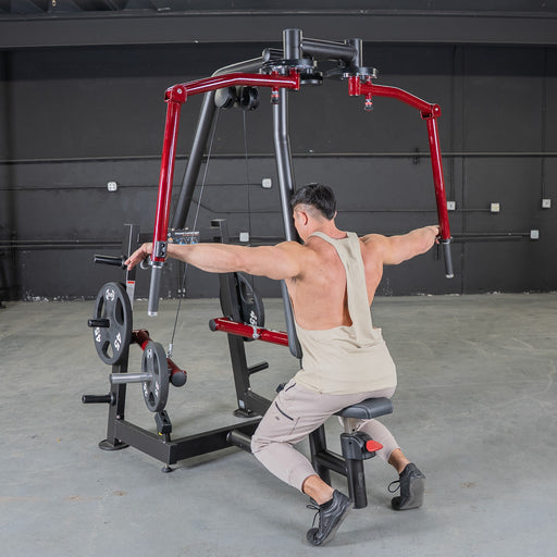 Muscle D Fitness Power Leverage V2 Seated Pec Fly / Rear Delt Combo - PLate Loaded - Weight Storage... — weight load capacity
