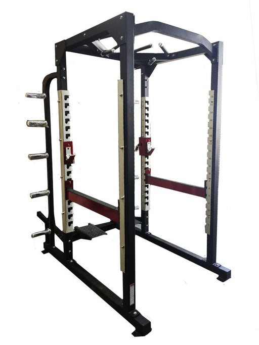 Muscle D Fitness Power Cage - Muscle D Fitness - Commercial Squat Rack - Functional Pull-Up Bar - 10 Weight St... — front view