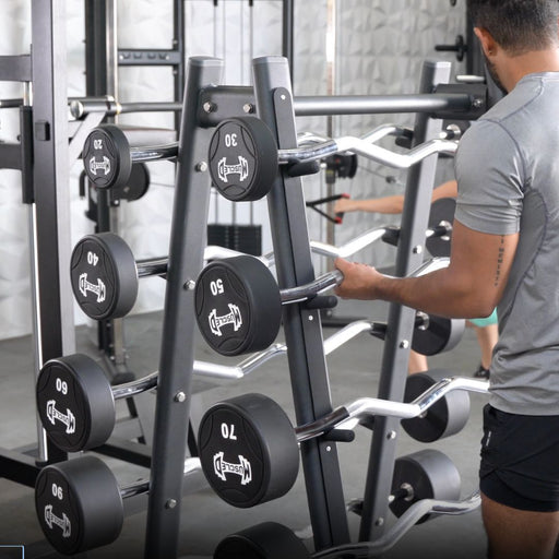 commercial urethane fixed barbell set Muscle D Fitness view 2