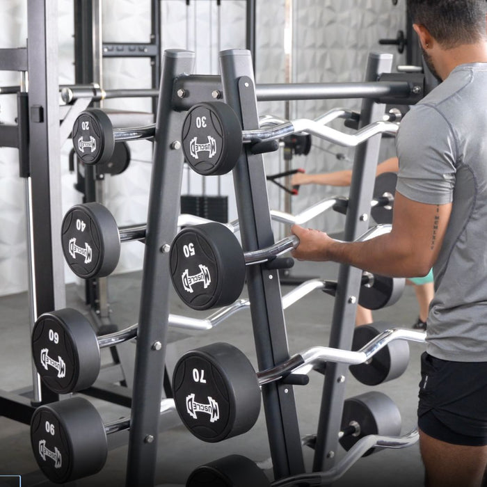 commercial urethane fixed barbell set Muscle D Fitness view 2