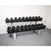 Muscle D Fitness Pro Rubber Dumbbells - Muscle D Fitness - High Quality Knurled Handles — front view