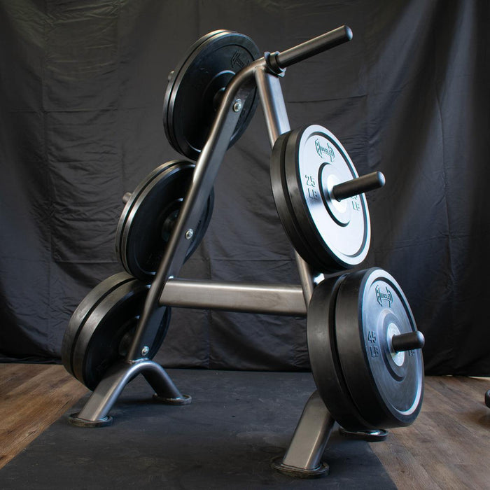 Muscle D Fitness Pro Bumper Training Plates with Center Steel Hub Virgin Rubber — front view