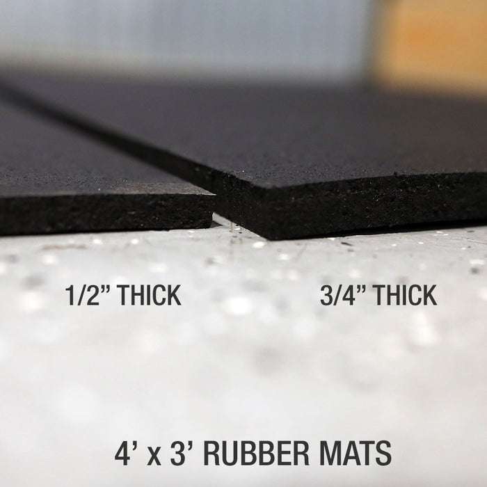 Body Solid 4' x 3' Rubber Mat Half Inch Thick RFM1/2BLK3 angle view
