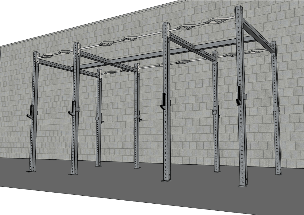 TGrip Commercial 14' Functional Training Rig – 3×3 Steel Multi-Grip Pull-Up