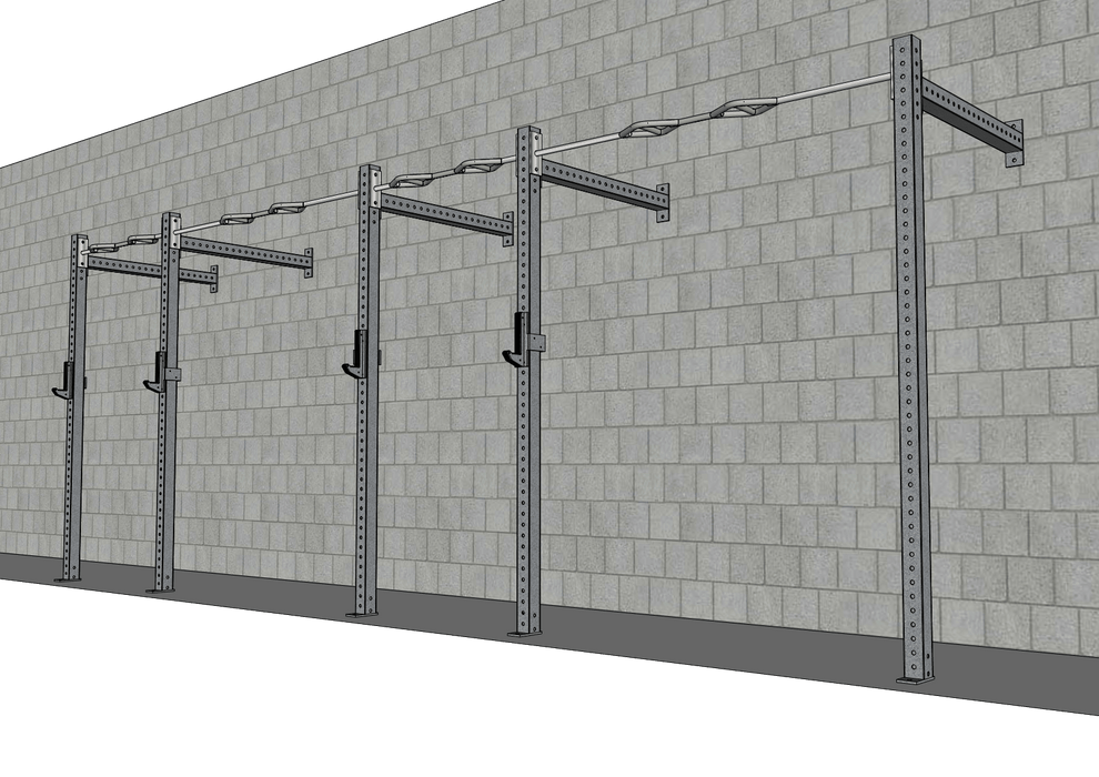 TGrip Commercial 20' Wall Mount Functional Training Rig – 3×3 Steel Multi-Grip Pull-Up