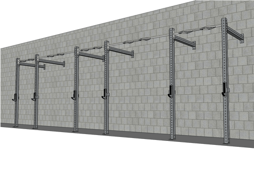 TGrip Commercial 24' Wall Mount Functional Training Rig – 3×3 Steel Multi-Grip Pull-Up