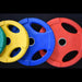 Muscle D Fitness RUBBER COATED COLORED OLYMPIC PLATES: Rubber Plates, per Pair - Muscle D Fitness - Weig... — full setup angle