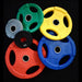 Muscle D Fitness RUBBER COATED COLORED OLYMPIC PLATES: Rubber Plates, per Pair - Muscle D Fitness - Weights Pa... — front view