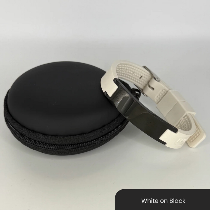 Therasage Bio Bands Sport silicone bracelet, White on Black