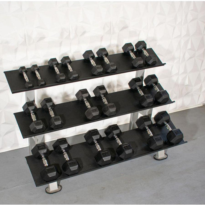 Rubber Hex Dumbbell Set - Muscle D FItness - Steel Handle - Quality knurling - Weightlfting
