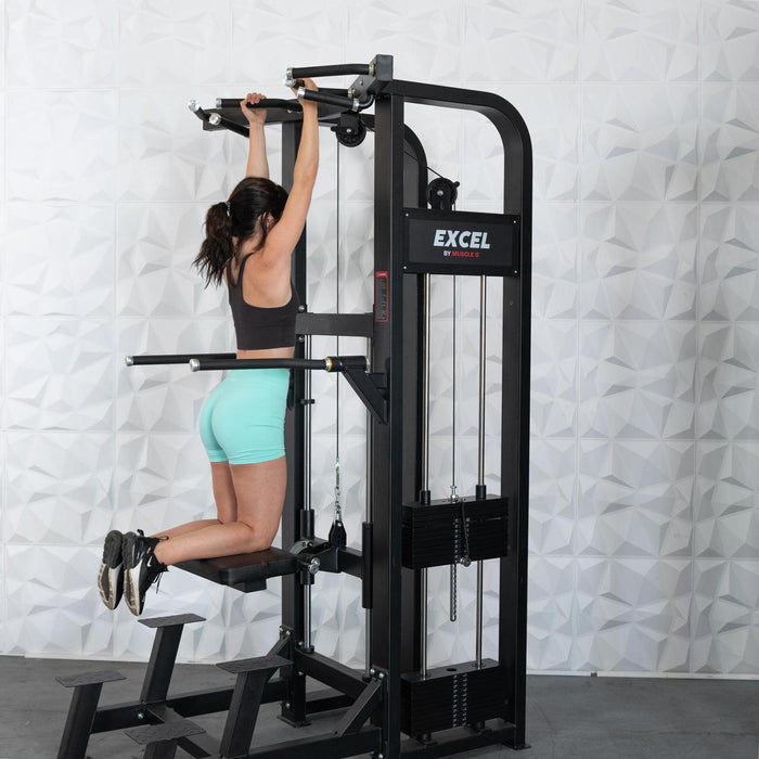 Muscle D Fitness Muscle D Fitness Excel Selectorized Assisted Chin / Dip Combo - Functional Handles - Col... — close-up detail