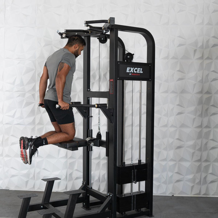 Muscle D Fitness Muscle D Fitness Excel Selectorized Assisted Chin / Dip Combo - Functional Handles - Collap... — side profile