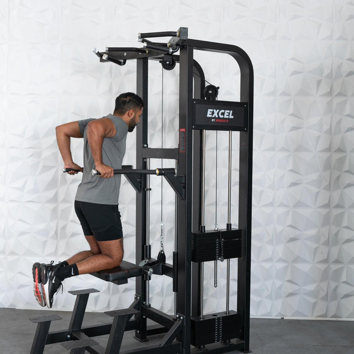Muscle D Fitness Muscle D Fitness Excel Selectorized Assisted Chin / Dip Combo - Functional Handles... — adjustment mechanism