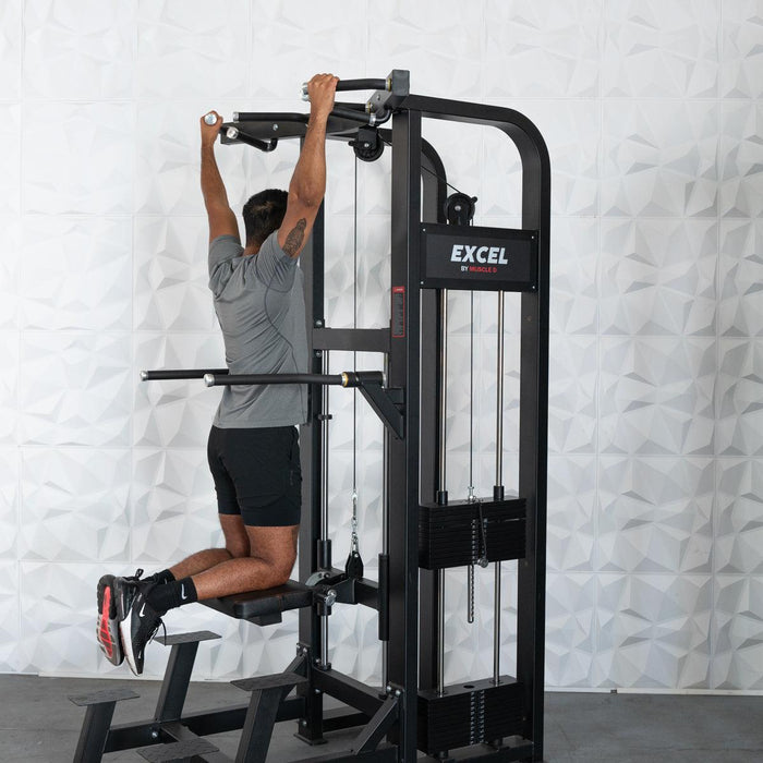Muscle D Fitness Muscle D Fitness Excel Selectorized Assisted Chin / Dip Combo - Functional Handles... — weight load capacity