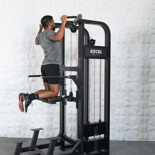 Muscle D Fitness Muscle D Fitness Excel Selectorized Assisted Chin / Dip Combo - Functional Handles - Collapsa... — front view