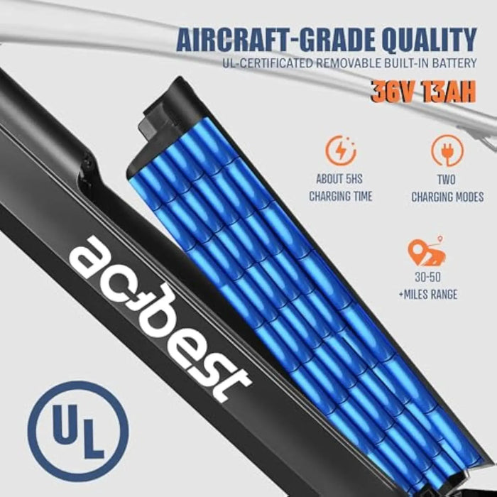 Core Electric Bike for Adults -468Wh Removable Built in Battery, Peak 750W Brushless Motor Mountain Ebike, 26X2.1 Tire Step Ove