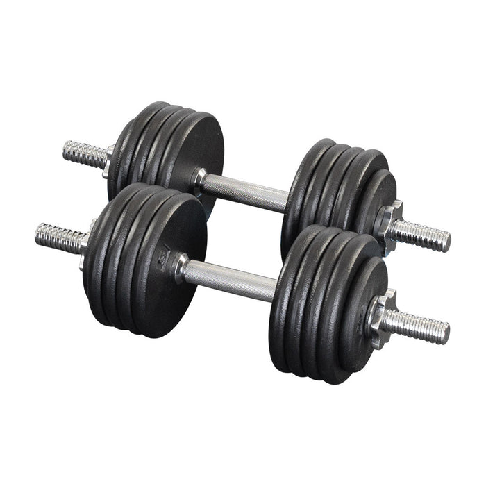 Body Solid Standard Threaded 19" Dumbbell Handle with Collars SDA19T side view