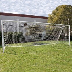 Trigon Sports Soccer Goal 6 x 18 ft. Portable & Round Powder Coated White with Net SG3618W - 2