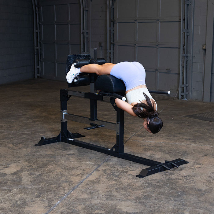 Body Solid Pro ClubLine Glute Ham Machine - SGH500B — full setup angle