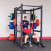 Body Solid Power Rack with Rear Extension and Safety Straps SPR1000SSBACK side view