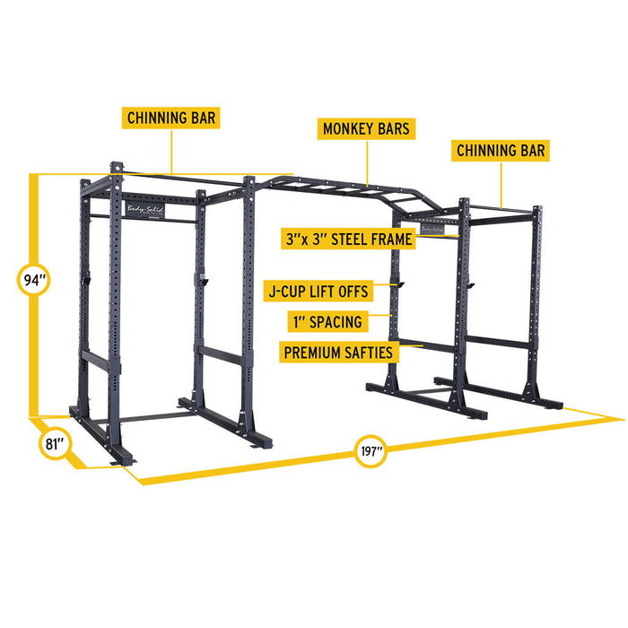 body solid double power rack package w power rack strap safeties view 2