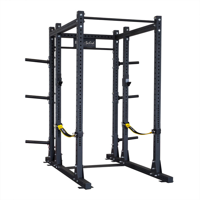 Body Solid Power Rack with Rear Extension and Safety Straps SPR1000SSBACK front view