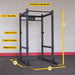 Body Solid Power Rack with Rear Extension and Safety Straps SPR1000SSBACK angle view