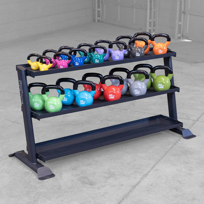 Body Solid Kettlebell Rack SRK200 in use
