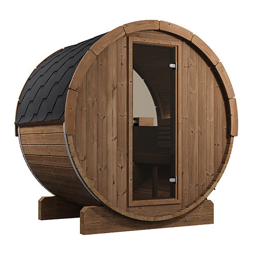 SaunaLife Model E6W Ergo Series Outdoor Sauna Barrel Kit, Rear Window