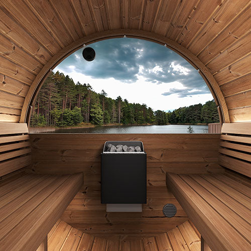 SaunaLife Model E6W Ergo Series Outdoor Sauna Barrel Kit, Rear Window - image 7