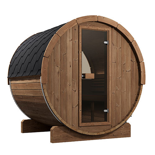SaunaLife Model E7W Ergo Series Outdoor Sauna Barrel Kit, Rear Window