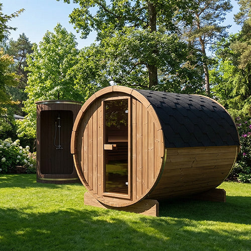 SaunaLife Model E8 Ergo Series Outdoor Sauna Barrel Kit - image 2