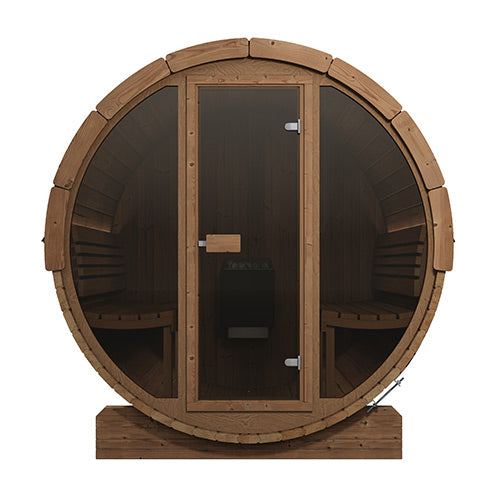 SaunaLife Model E8G Ergo Series Outdoor Sauna Barrel Kit, Glass Front - image 3