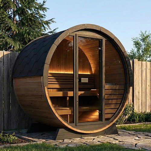 SaunaLife Model EE6G Ergo Elegance Series Outdoor Sauna Barrel Kit - image 2