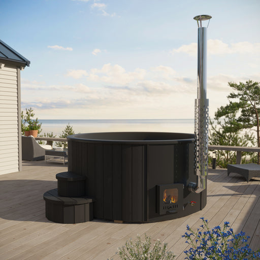 SaunaLife Model S4B Soak Series Home Wood-Burning Hot Tub, Black - image 2