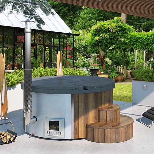 SaunaLife Model S4N Soak Series Home Wood-Burning Hot Tub, Natural - image 2