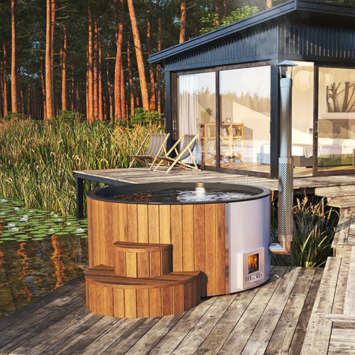 SaunaLife Model S4N Soak Series Home Wood-Burning Hot Tub, Natural - image 8