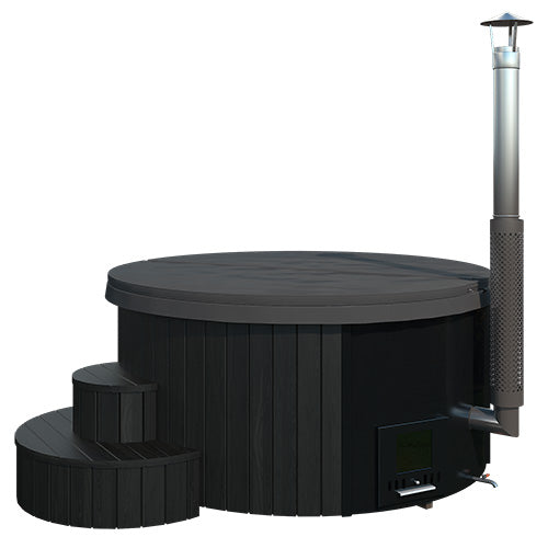 SaunaLife Model S4B Soak Series Home Wood-Burning Hot Tub, Black