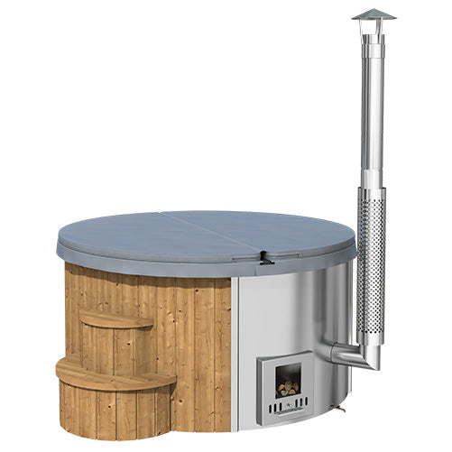 SaunaLife Model S4N Soak Series Home Wood-Burning Hot Tub, Natural