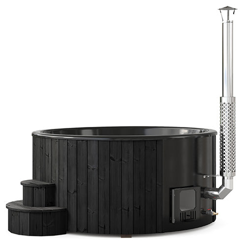SaunaLife Model S6B Soak Series Home Wood-Burning Hot Tub, Black