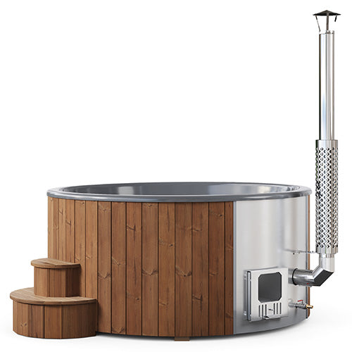 SaunaLife Model S6N Soak Series Home Wood-Burning Hot Tub, Natural